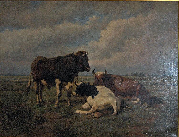 Two cows and a bull, unknow artist